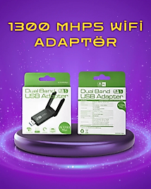 Yüksek Hızlı 1200 Mbps Çift Bant USB WiFi Adaptör – Güçlü Sinyal, Geniş Uyumluluk