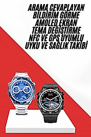 Akıllı Saat 1.62 İnç Ultimate Nabız Sensörlü Sesli Görüşme Yapabilen Yeni Nesil