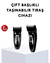 Kablosuz Tıraş Makinesi Çift Başlıklı Kuru Tıraş Folyo Başlık Şarj Göstergeli