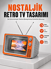 12 İnç Telefon Ekran Büyütücü Retro TV Tasarımlı HD Fresnel Lens Taşınabilir Mobil Ekran Büyütücü