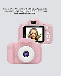 Çocuklar İçin Mini Fotoğraf Makinesi 8MP 1080P Video ve Darbeye Dayanıklı