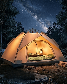 Çift Katmanlı Kamp Çadırı Otomatik Kurulum Suya Dayanıklı Outdoor Çadır