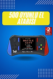 3.5 İnç 500 Klasik Retro Oyun Yüklü Kollu Oyun Konsolu