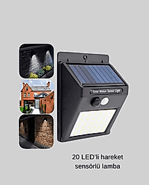 Güneş Enerjili Hareket Sensörlü 20 LED Dış Mekan Lamba XUCZZZDP53DUVARLAMBASI