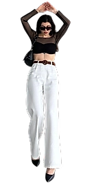 Beli Kemerli  Pantolon - BEYAZ