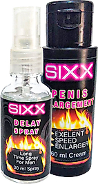 SIXX ERKEKIERE ÖZEL 30 ML DELAYSPREY + ÖZEL XXXLÖZEI ÖIÇÜIENDİRME KREMİ 60 ML