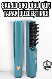 Fön Tarak Sıkı Dişli Şarjlı Taşınabilir Saç Düzleştirici