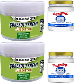 ÇÖREK OTU KREMİ 2 ADET  150 ML + 2 ADET SNOW KİTTEN 50 ML MENTHOL BALM / TESKİN SETİ