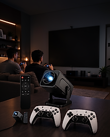 Game Box Projeksiyon Cihazı Kumandalı Android TV 1-1