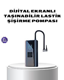 Kablosuz Dijital Lastik Şişirme Pompası LED Işıklı 80W