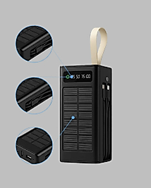 Güneş Panelli Powerbank LED Işıklı Taşınabilir Şarj Cihazı
