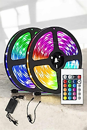 Yeni Nesil RGB Işıklı 10Metre Şerit Led Kumandalı Şarj Edilebilir