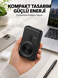 Manyetik Kablosuz Powerbank 22.5W Hızlı Şarj LCD Göstergeli Yeni Nesil