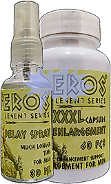 EROS LEGENT ERKEKLERE GECİKTİRİCİSPREY 30 ML + ERKEKLERE XXL60LI BOYUTUTLANDIRICI ŞEKİLLENDİRİCİ