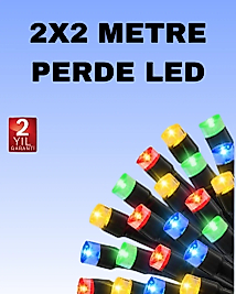 Noel ve Parti Dekorasyonu İçin 2x2 LED Perde Işık – 8 Fonksiyonlu