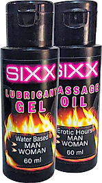 SIXX ERKEKLERE VE BAYANLARA UYGUNLUBRIKANT60 ML JEL + FANTEZİMASAJ YAĞI