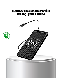 Manyetik Kablosuz Şarj Pedi 15W Hızlı Şarj Kaymaz Silikon Qi Destekli