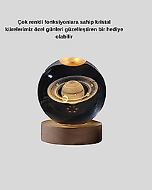 LED Kristal Küre Gezegenli USB Ahşap Standlı XUCZZZSATÜRNKÜRE-3