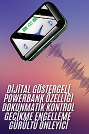 Extra Bass Kablosuz Kulaklık Işıklı Bluetooth Kulaklık Powerbank Özellikli