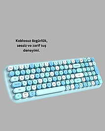 Retro Daktilo Stili Kablosuz Klavye Mouse Seti UCZZZQW02KLAVYEMOUSE