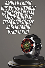 Akıllı Saat 1.5 Inç Amoled Ekran Çift Kordonlu GPS NFC Uyumlu