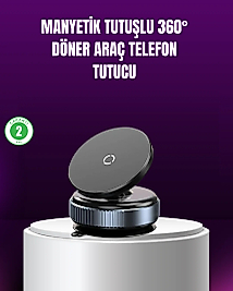 Araç İçi Manyetik Telefon Tutucu 360° Döner Vakumlu Stand
