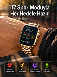 Sağlık Takipli Akıllı Saat 117 Spor Modlu AMOLED Ekran