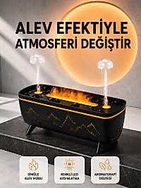Alev Efektli Hava Nemlendirici 280 ML Esansiyel Yağ Uyumlu Jöle Yağmur Efektli Difüzör