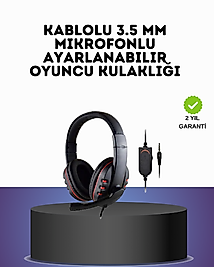 Kırmızı Gaming Headset Mikrofonlu Sağlam Kablolu Konforlu