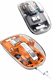 Kablosuz Fare Şarjlı Bluetooth Sessiz 5 Tuşlu Şeffaf UCZZZPG9010MOUSEEEEEEE2-1