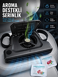 USB Şarjlı Araç Boyun Soğutucu Fan 5 Kademeli Sessiz Çalışan Turbo Fan
