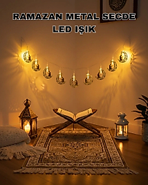 Ay ve Secde Tasarımlı Sıcak Beyaz LED Ramazan Işığı