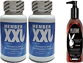 SÜPER REKZE MEMBER XXL ERKEKLERE ÖZEL 60LI 2 ADET PLAYBOY 120 ML MASAJ YAĞI