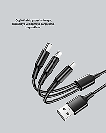Şarj Kablosu 3 Başlıklı 1,2 Metre UCZZZC103LÜKABLO-2