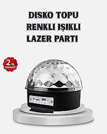 LED Disko Küresi Bluetooth Hoparlörlü Ritimle Senkronize Döner Işıklı