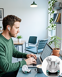 Kablosuz Bluetooth Kulaklık ANC ve ENC Teknolojili UCZZZK68BEYAZ-1-1