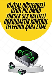 Kablosuz Bluetooth Kulaklık Çift Telefon Destekli Powerbankli Dijital Göstergeli
