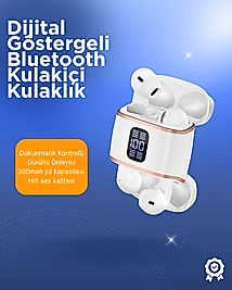 Bluetooth 5.3 Kulaklık – Kulakiçi, ANC+ENC, 4 Adet Set, Dijital Göstergeli