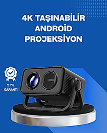 Android TV 11 İşletim Sistemli Elektrikli Odaklama Projektör