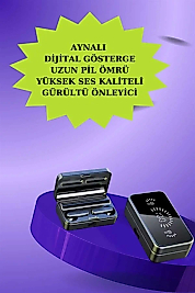 Powerbank Aynalı Bluetooth Kulaklık Ve Akıllı Saat Seti ANC Özelliği Dokunamatik