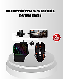 Mobil Gaming Oyun Seti 5in1 X8 Pro Çipset RGB Klavye Mouse Telefon Tutucu