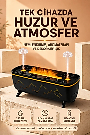 Jöle Yağmur Efektli Hava Nemlendirici 280 ML Aromaterapi Difüzörü Alev Efektli