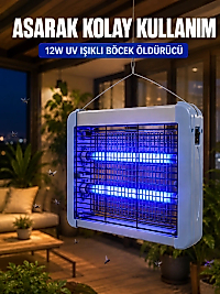 UV Işıklı Sinek Öldürücü Lamba 12W Çift Tüplü Elektrikli Böcek Öldürücü