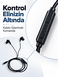 Müzik ve Sesli Görüşmeler İçin Type C Mikrofonlu Kulaklık