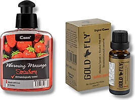 CAAS ÇİLEK AROMALI ISITICILI CİNSEL MASAJ YAĞI 100 ML + GOLD FLY KADINLARA ÖZEL DAMLA