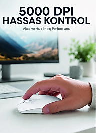 Kablosuz Bluetooth Oyuncu Mouse Sessiz Tıklama Ergonomik Wireless Fare