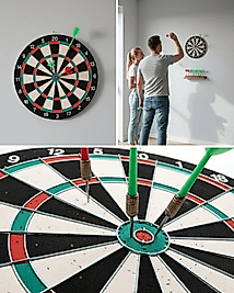17 İnç Dart Tahtası 4 Metal Dart Oku