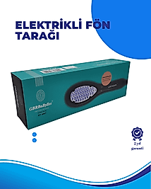Siyah Renk Seramik Elektrikli Saç Düzleştirici Fırça – 210°C Isı Ayarı