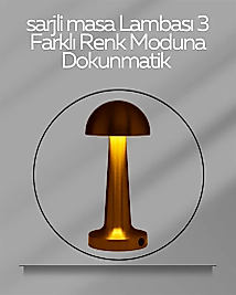 USB Şarjlı Dokunmatik LED Masa Lambası – 3 Renk Modu & Dimmer