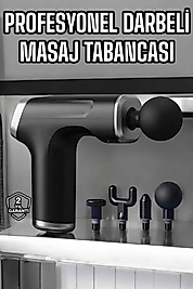 Masaj Tabancası 4 Başlıklı Kas ve Vücut Ağrıları İçin Şarjlı Darbeli